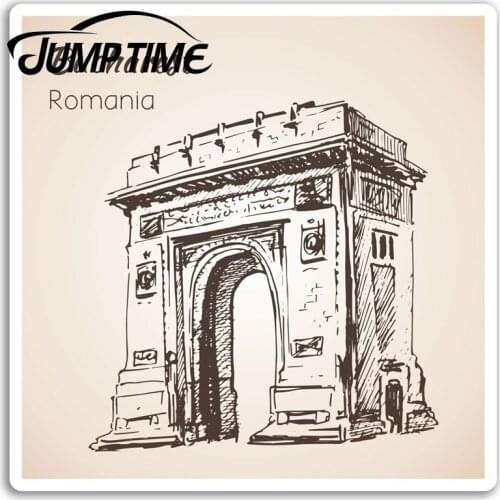 Jump Time for Bucharest Romania Vinyl Stickers Arch Sticker Laptop Luggage Waterproof Accessories Car Bumper Window Decal