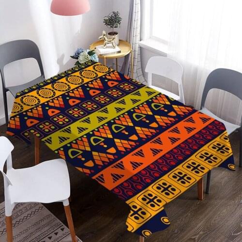 Custom African Style Art 3D Table Cover Waterproof And Oil Proof For Decorative Dining Tablecloth For Picnic Blanket Table Cloth