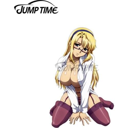 Jump Time 13 x 5.9cm For Sexy Hentai Japan Anime Girl Car Stickers Vinyl Occlusion Scratch Decor Laptop Vehicle Waterproof Decal
