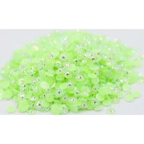 Jelly Peridot AB Color Sunflower 4mm,5mm,6mm Facets FlatBack Resin Rhinestone Nail Art Garment Decoration Stones/Beads