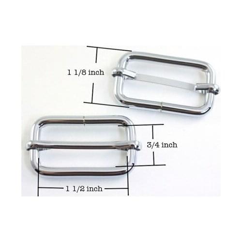 1 1/2 inch (inner width) - Nickel Rectangle Slider for Adjustable Straps Silver Metal Strap Sliders 20pcs/lot
