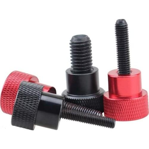 1pcs M8 aluminum alloy handle carbon steel adjustment screws high head pineapple grain hand screw step arm bolts black color