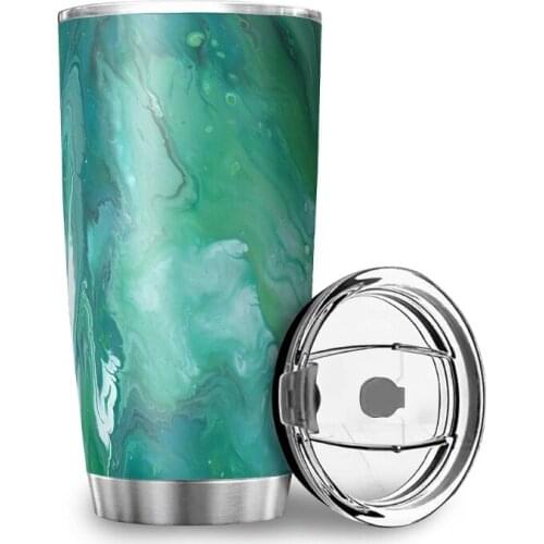 20oz Classic Thermal Cup with Lid Water Mug Marble Art Tumbler Stainless Steel Bottle Portable Custom Car Cup Travel Coffee Mug
