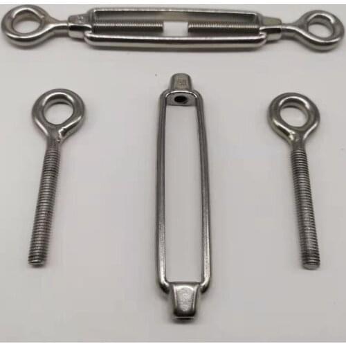 10pcs M6 Eye and Eye Open Turnbuckle 304 Stainless Steel With Working Magnet