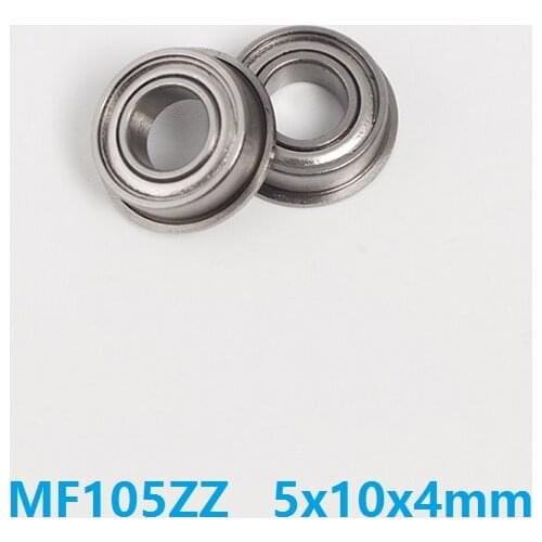 100pcs/500pcs MF105ZZ MF105Z MF105 ZZ Z 5x10x4 mm flange deep groove Ball Bearing Miniature 5*10*4mm double shielded