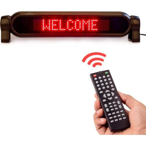 12v 7*50 LED Car Sign Programmable English, Spanish, and French Message Auto window advertising display board Sign RED