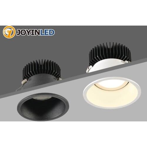 2021 Deep Anti Glare LED Downlight 7W 12W 20W Recessed Round LED Ceiling Lamp AC85V-260V Indoor Lighting Warm White Cold White