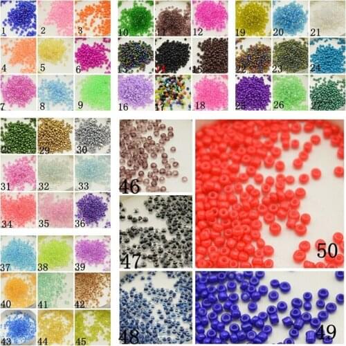 50 Styles 3500 Pcs 2mm Czech Glass Seed Spacer Beads Jewelry Making