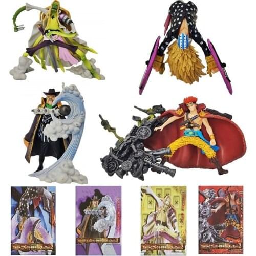 Anime 7-10cm 4PCS One Piece Seven Warlords Of The Sea Eustass Kid Capone Bege Hawkins Killer PVC Action Figure Model Toys Doll