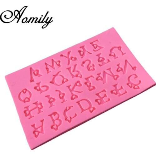 Aomily Letter Alphabet Fondant Cake Molds Cake Decorating Tools Jelly Sugar Craft Chocolate Molds Silicone Molds Bakery Tools