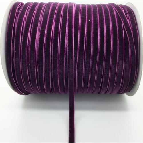 Free Shipping 5 yds 1/4 "(6mm)Wide Purple Velvet Ribbon Vintage Headband Clips Bow Decoration #6mRS05
