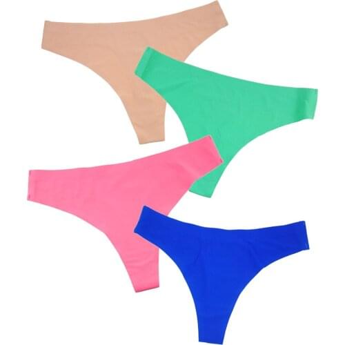 Seamless Panties For Women Ice Silk T-back G-string Sexy Women Thongs Ultra-thin Lingerie Female G string micro Tanga Bikini