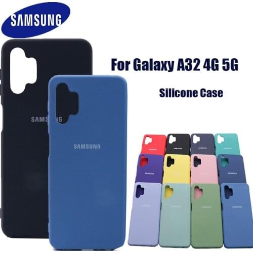 Samsung Galaxy A32 5G 4G Case Silky Silicone Cover Soft-Touch Back Protective Housing Original Liquid Silicone For A32 4G 5G