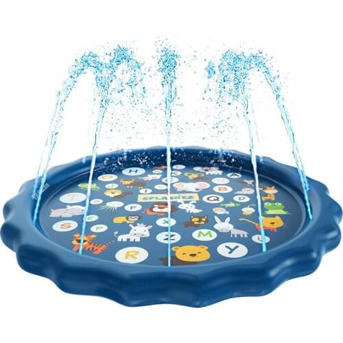 170cm Outdoor Spray Pad Kids Inflatable Water Spray Pad Water Play Pool Playing Sprinkler Mat Yard Outdoor Fun Swimming Pools