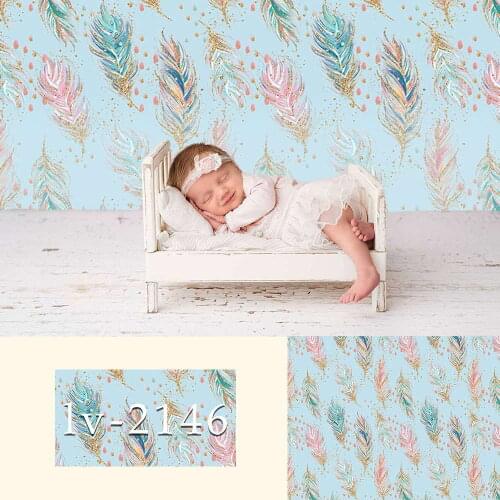 Photography Backdrop Newborn Baby Background for Photo Studio Photobooth Backdrops feathers Birthday Party Banner