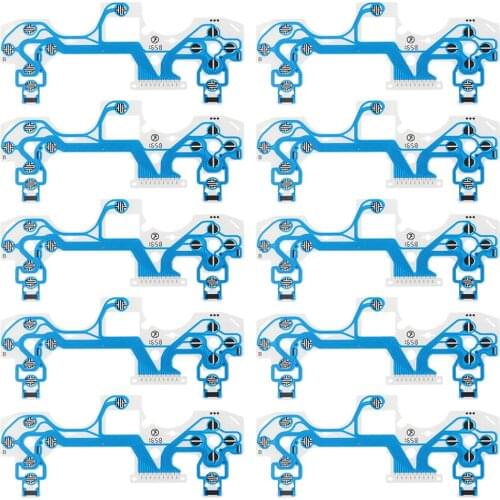 10PCS For PS4 030 040 050 Blue Controller Conductive Film Keypad Flex Cable Buttons Ribbon Circuit Board
