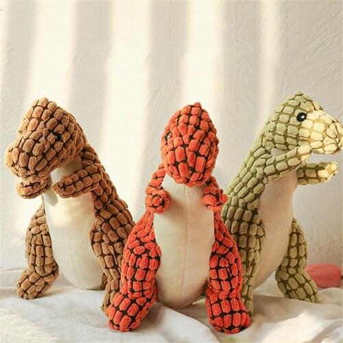 Medium Big Sized Dogs Squeaker Puzzle Toys Cute Dinosaur Plush Sounder Puppy Chew Sounding Training Teeth Biting Molar Teddy