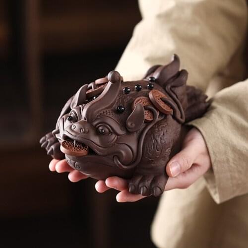 Purple Clay Tea Pet Chinese Tea Ceramic Figurine Tea Accessories Portable Teaware Ceramic Figurine Statue Tea Pets BG50TP