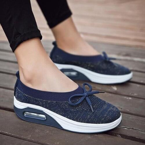 New Women Mesh Flat With Casual Walking Shallow mouth Sneakers Loafers Soft Shoes Fashion Round Toe Flat with Women Shoes