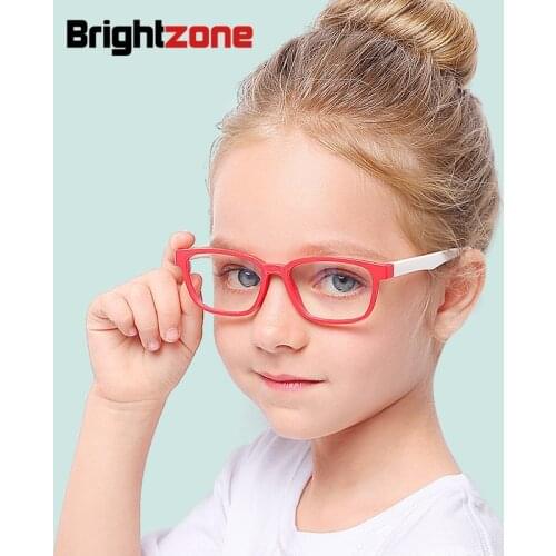 Brightzone 2018 Tr90 Round Children Anti Blue Light Glasses Girl Optical Plain Glass Goggles Soft Spectacles Frame Computer Game