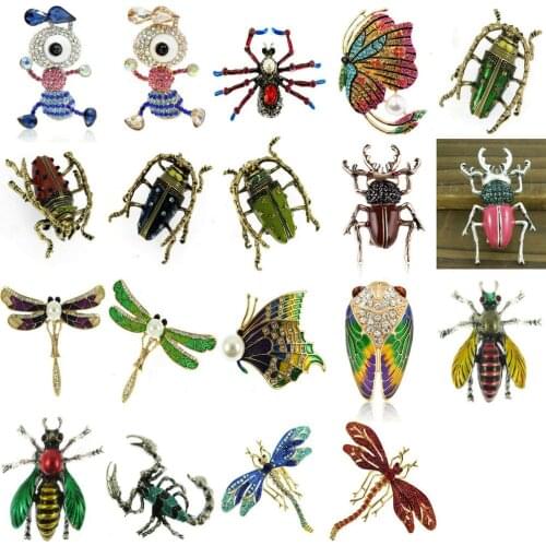 Fashion Enamel Frog Dragonfly Snails Brooches Jewelry for Men Cartoon Animal Brooch Pins For Kids Birthday Gifts Hats Jewelry
