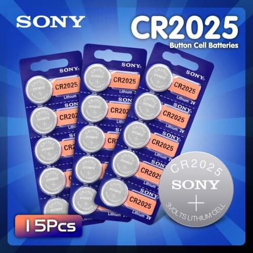 15pcs SONY Original cr2025 3v button cell coin lithium batteries CR 2025 DL2025 BR2025 For Watch Remote Control Calculator
