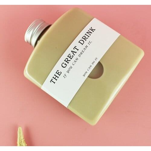 10pcs Net red creative cold brew ice drip coffee bottle flat square small wine bottle 250ml plastic disposable milk tea bottle