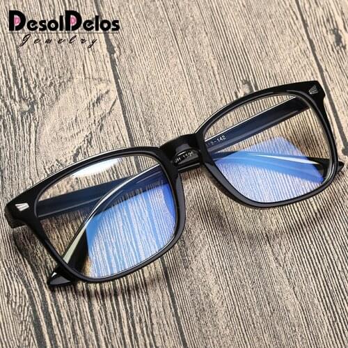 Blue Light Blocking Glasses Women Men Vintage Eyeglass Woman Frame Oversize Square Black Men Optical Computer Reading Eyeglasses