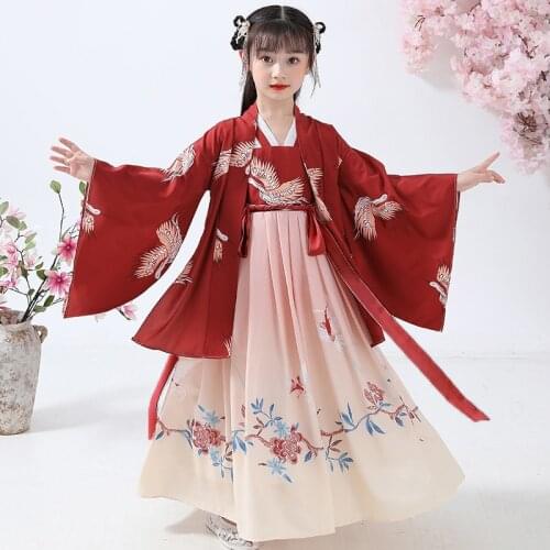 Fairy Hanfu Dress For Girls Chinese Folk Dance Clothes Festival Outfits Cosplay Costume Traditional Chinese Clothing JL1939