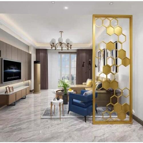 SUS 304 201 Light luxury Stainless Steel Custom Kitchen Home Living Furniture Designs Partition Panel Lattice Metal Screen