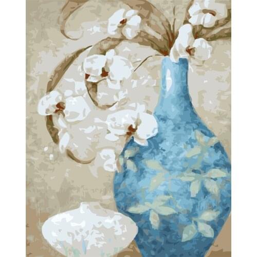 Vase B 40x50cm No Frame Diy Painting By Numbers Acrylic Colorful Animals Hand Painted Oil Paint By Numbers For Home Decor Art