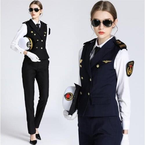 Women vest Sailor vset Navy captain vset Military uniform Pilot