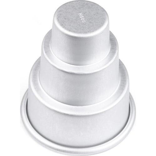 1PC 3 Layers Cake Pudding Mold Tower Shaped Aluminium Alloy Muffin Cake Decorating mould Tools DIY Candle Making Mold OK 0281