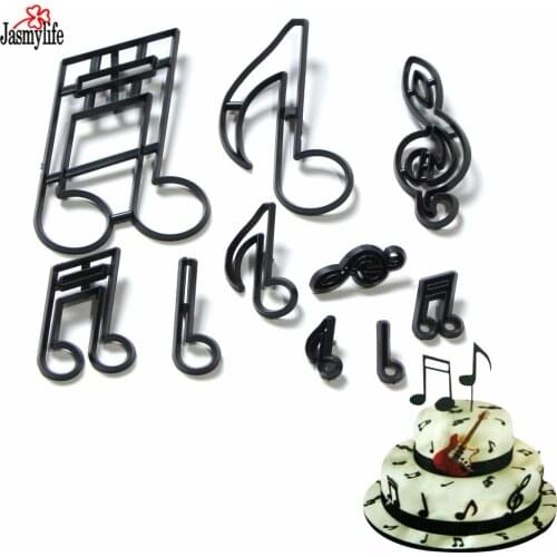 10PCS/SET Extra Large Music Notes Cookie Cutter Plastic Sugarcraft Fondant Cutter Mold Cake Decorating Tools Baking Cupcake Mold