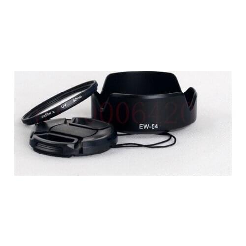 3 in 1 EW-54 For canon EF M M2 M3 EF-M 18-55 STM lens hood +UV filter + Lens cap cover
