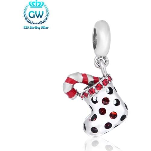 925 Sterling Silver Christmas Stockings And Sacks Charm Charm Bracelets Bangles Beads & Jewelry Making S408