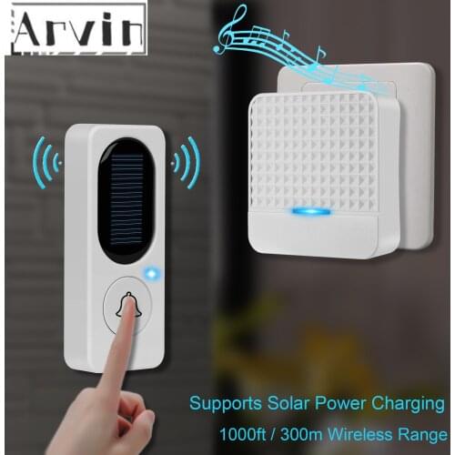 52 Chime 110DB Wireless Doorbell Waterproof 300M Remote EU UK US Plug smart Door Bell with night light 1 button 1 2 receivers