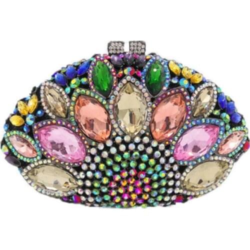 XIYUAN BRAND Crystal cocktail prom party Evening Bags wedding bride Diamonds Day Clutches Women Wedding Clutch Purse champagne