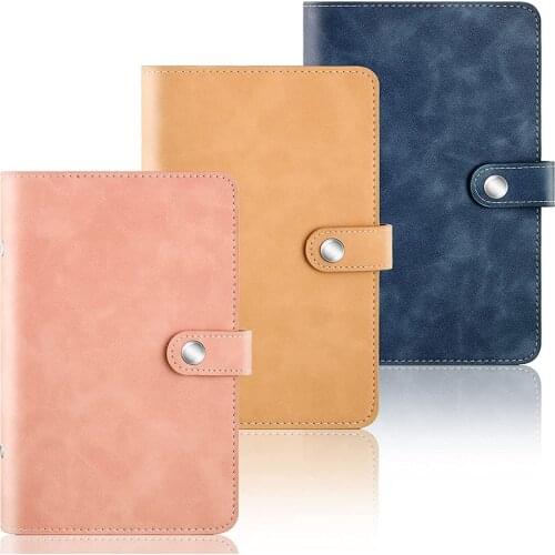 A6 PU Leather Notebook Binder Refillable 6 Ring Binder Cover for A6 Filler Paper Binder Pockets, Personal Planner Binder