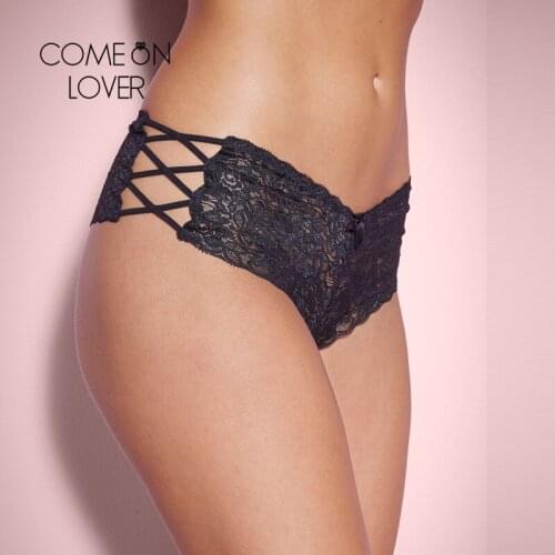 Comeonlover Underwear Sexy Lace Panties Side Bandage Mid Waist Culotte Femme Sexy 5xl Plus Size Floral Knickers Women PE5124