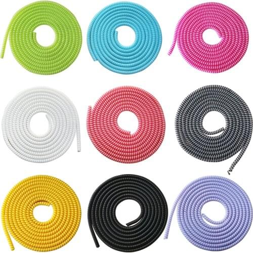 1.5m Color phone Wire Cord Rope Protecto For USB Charging Cable Protection Anti-break Protection Rope Cable Winder For 1m Cable