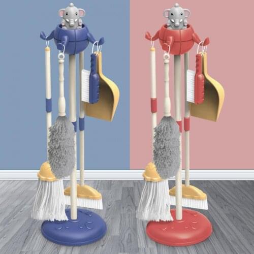 Children Cartoon Simulation Mop Brush Broom Play House Boys Girls Pretend Play Cleaning Housework Tool Educational Toy Gift Set