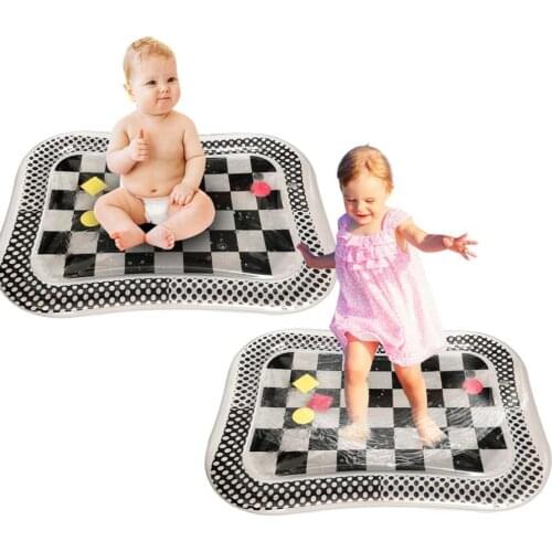 Baby Summer Geometric Grid Inflatable Patting Water Mat Ice Pad Game Cushion