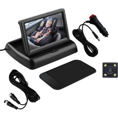 Baby Car Mirror 4.3Inch HD Night Vision Car Mirror Display Safety Seat Camera Monitored Rearview Mirror