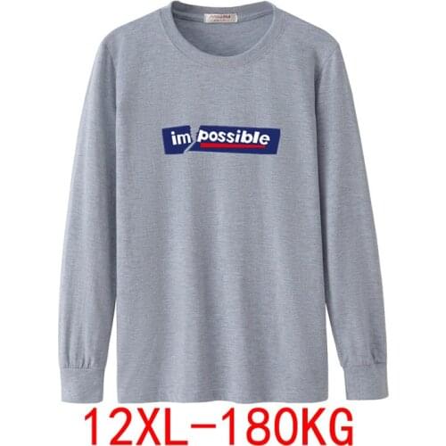 Winter Autumn Men women T-Shirts Long Sleeve Large Size 7XL 8XL 10XL 12XL Oversize tees underwear Cotton Home Loose Tops Gray