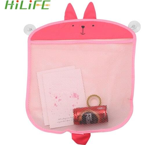 HILIFE Home Supplies Wall Sucker Hanging Baby Bath Toys Shampoo Organizer Kitchen Bathroom Storage Bags Net Mesh Bag