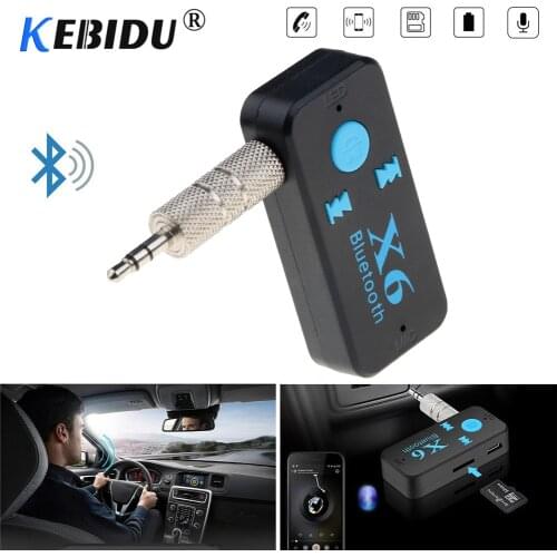 Kebidu Wireless Bluetooth Adapter 3 in 1 USB Bluetooth 4.2 Receiver 3.5mm Jack Stereo Audio Music TF Card Reader For Car