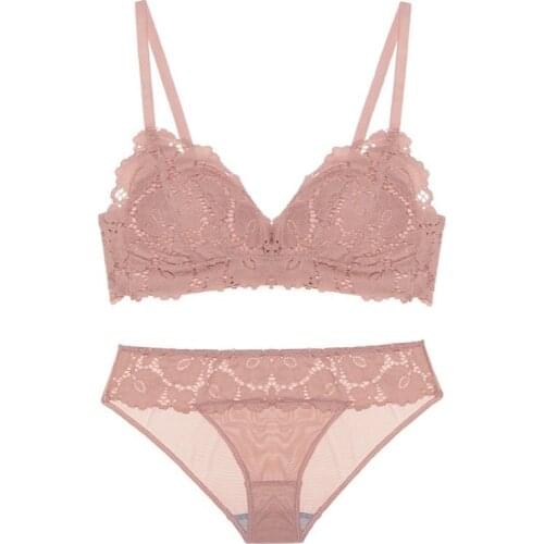 Underwear Women Set Sexy Lace Bralette Breathable Backless Bra Without Underwire Push Up Sexy Lingerie for Small Breast