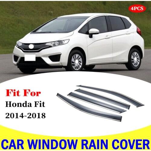 For Honda Fit 2014-2018 window visor car rain shield deflectors awning trim cover exterior car-styling accessories parts