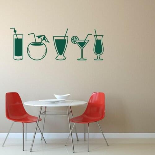 Cool Assorted Cocktails Lined Up Resto-bar Wall Art Decoration Removable A001235